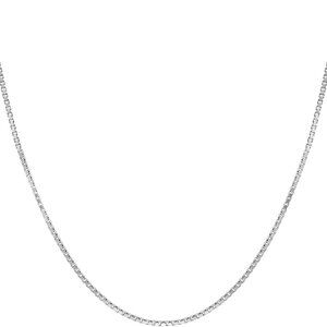 Sterling Silver Chain Necklace for Women - 1mm Tarnish Resistant, Non-Migrating